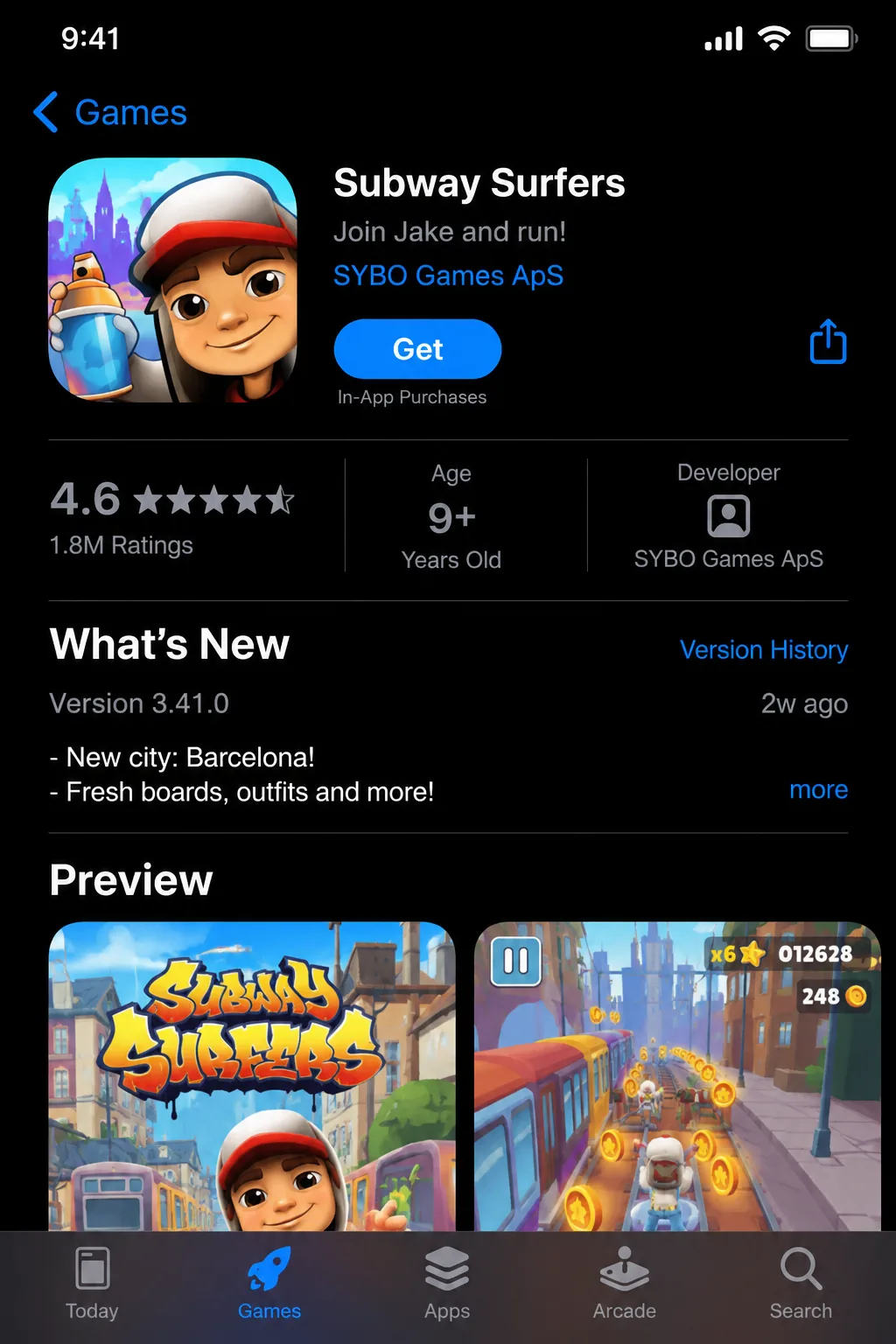 Review an iPhone game listing's developer and reviews before installing.